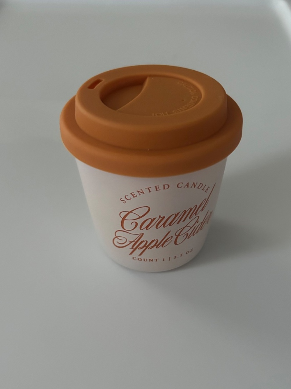 Caramel Apple Cider Scented Candle Coffee Jar with Silicone Lid 3.5oz NWT